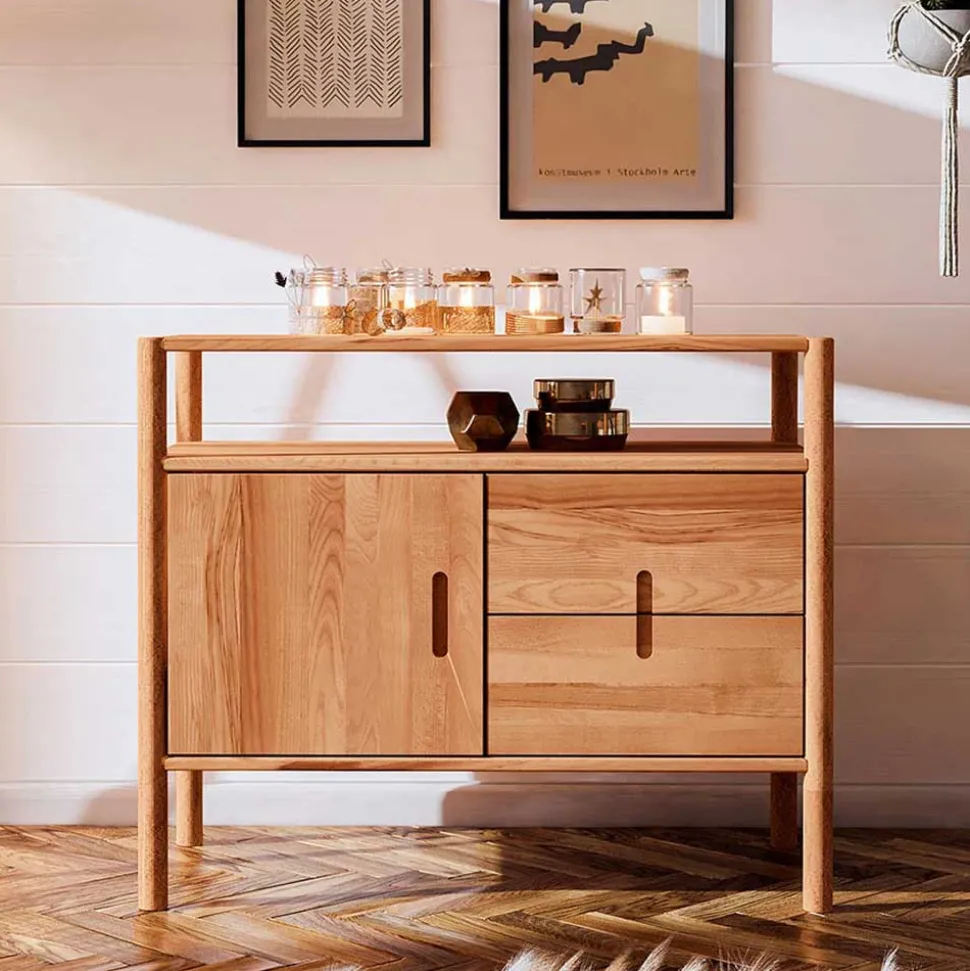 Moderne Holzkommode mit Fach & Tür - Indrya