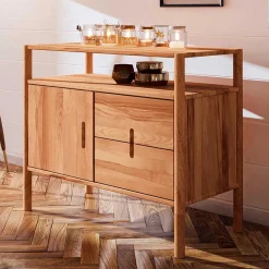 Moderne Holzkommode mit Fach & Tür - Indrya