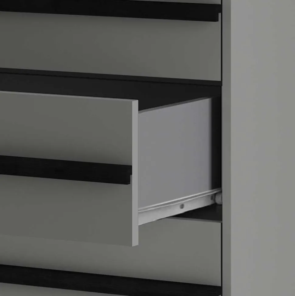 Moderne Kommode in Grau mit Schwarz - Pavias