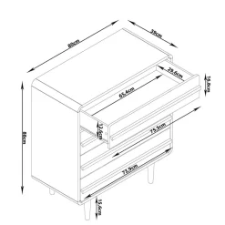 Moderne Kommode in Grau mit Schwarz - Pavias