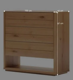 Moderne Kommode mit drei Schubladen und Fach - Algaro