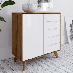 Moderne Kommode mit fünf Schubladen & Tür - Diesta I