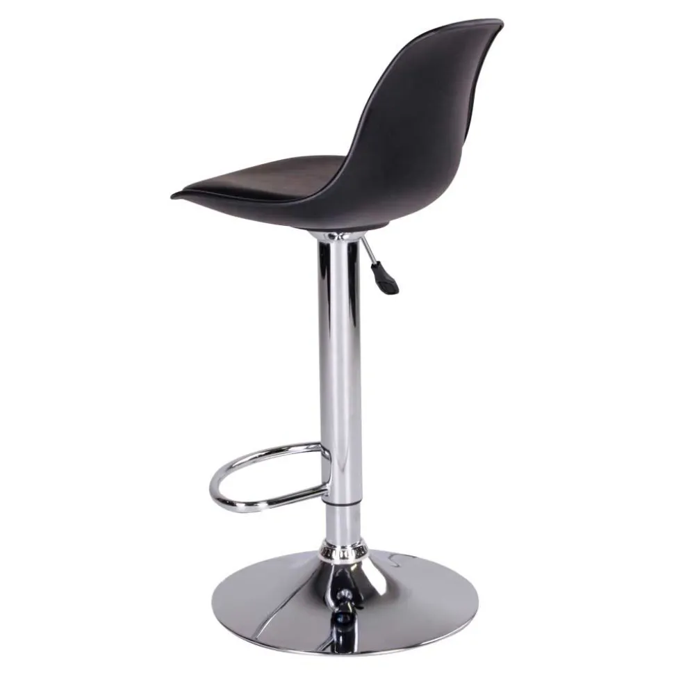 Moderne Kunstleder Barstühle in Schwarz - Ekino (2er Set)