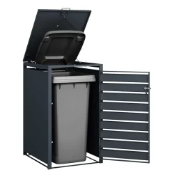 Moderne Mülltonnenbox in Holzoptik - Ecdo