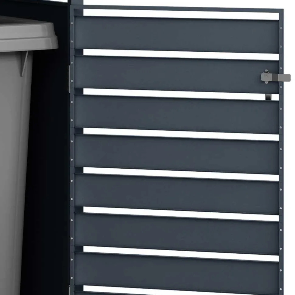 Moderne Mülltonnenbox in Holzoptik - Ecdo