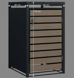 Moderne Mülltonnenbox in Holzoptik - Ecdo