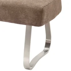 Moderne Polsterbank mit Edelstahl Gestell - Rund