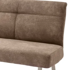 Moderne Polsterbank mit Edelstahl Gestell - Rund