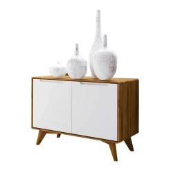 Moderne 2-türige Kommode in Weiß & Wildeiche - Diesta