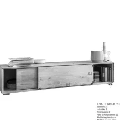 Moderne TV Anbauwand aus Holz - Sinta (dreiteilig)