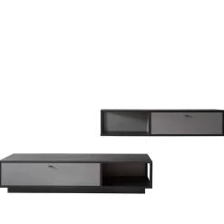 Moderne TV Anbauwand in Grau - Ridona (zweiteilig)