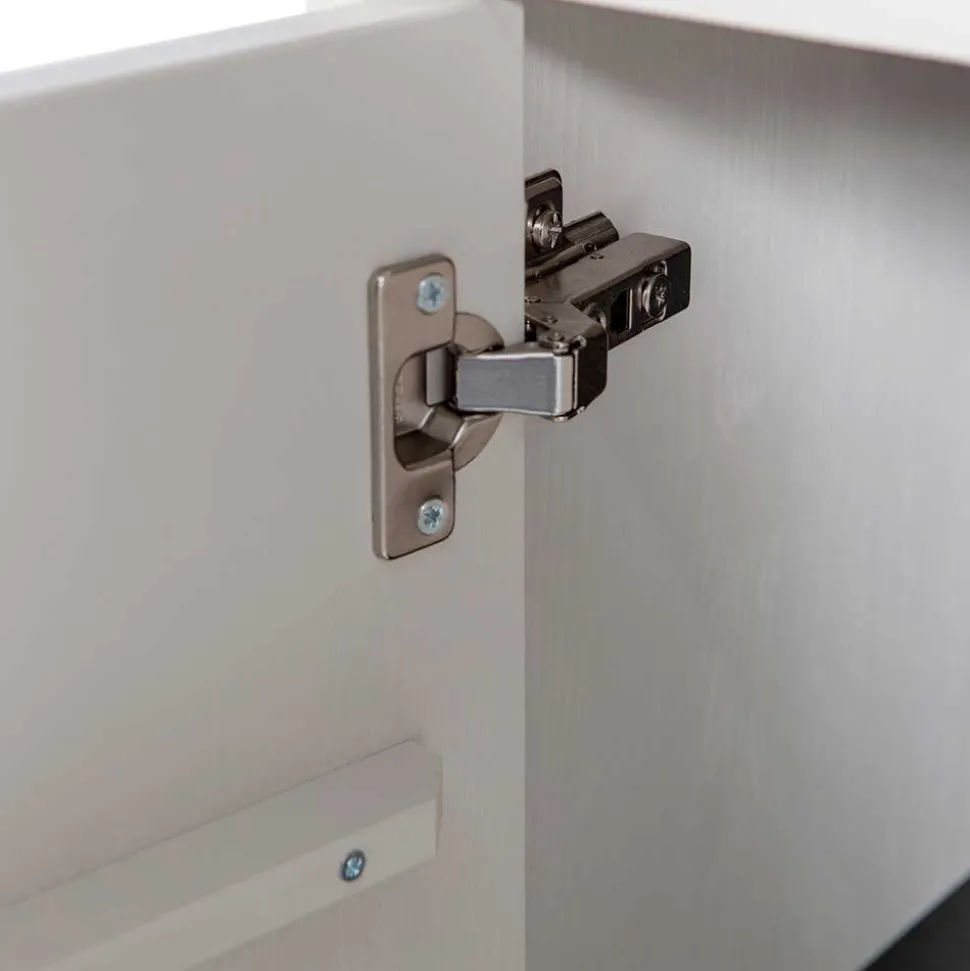 Moderne Vitrine in Hellgrau mit Schwarz - Giorno