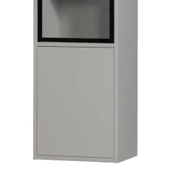 Moderne Vitrine in Hellgrau mit Schwarz - Giorno