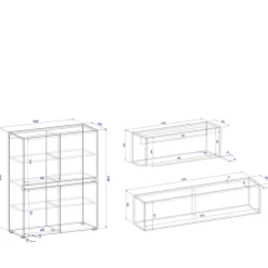Moderne Wohnzimmereinrichtung Schrank Set - Nonessia (dreiteilig)