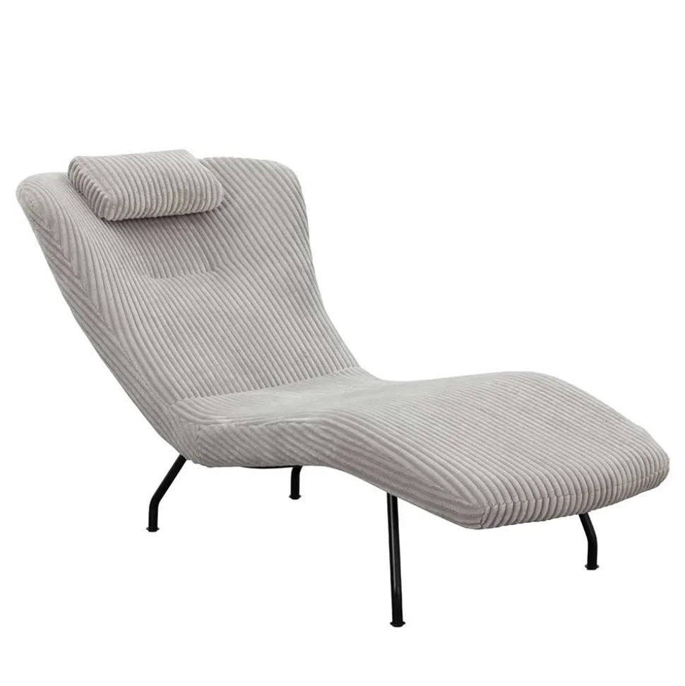 Moderne Wohnzimmerliege mit Cord in Hellgrau - Speedy