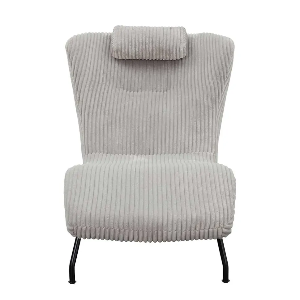 Moderne Wohnzimmerliege mit Cord in Hellgrau - Speedy