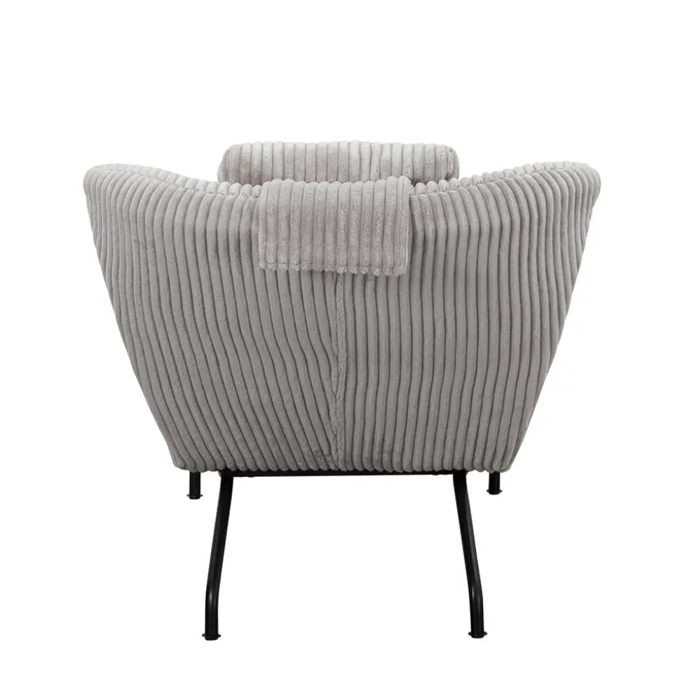 Moderne Wohnzimmerliege mit Cord in Hellgrau - Speedy