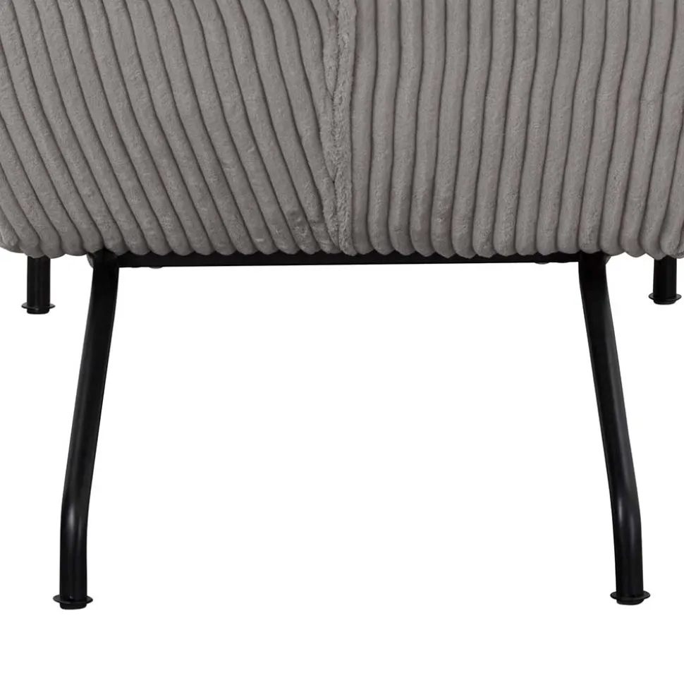 Moderne Wohnzimmerliege mit Cord in Hellgrau - Speedy