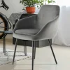 Moderner Armlehnenstuhl in Grau & Schwarz - Sazilo (2er Set)