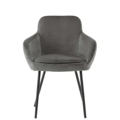 Moderner Armlehnenstuhl in Grau & Schwarz - Sazilo (2er Set)