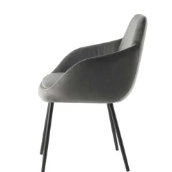 Moderner Armlehnenstuhl in Grau & Schwarz - Sazilo (2er Set)