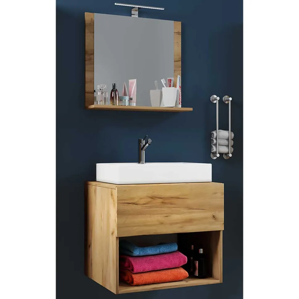 Moderner Bad Waschplatz im Holz Look - Toulon (zweiteilig)