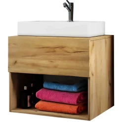 Moderner Bad Waschplatz im Holz Look - Toulon (zweiteilig)