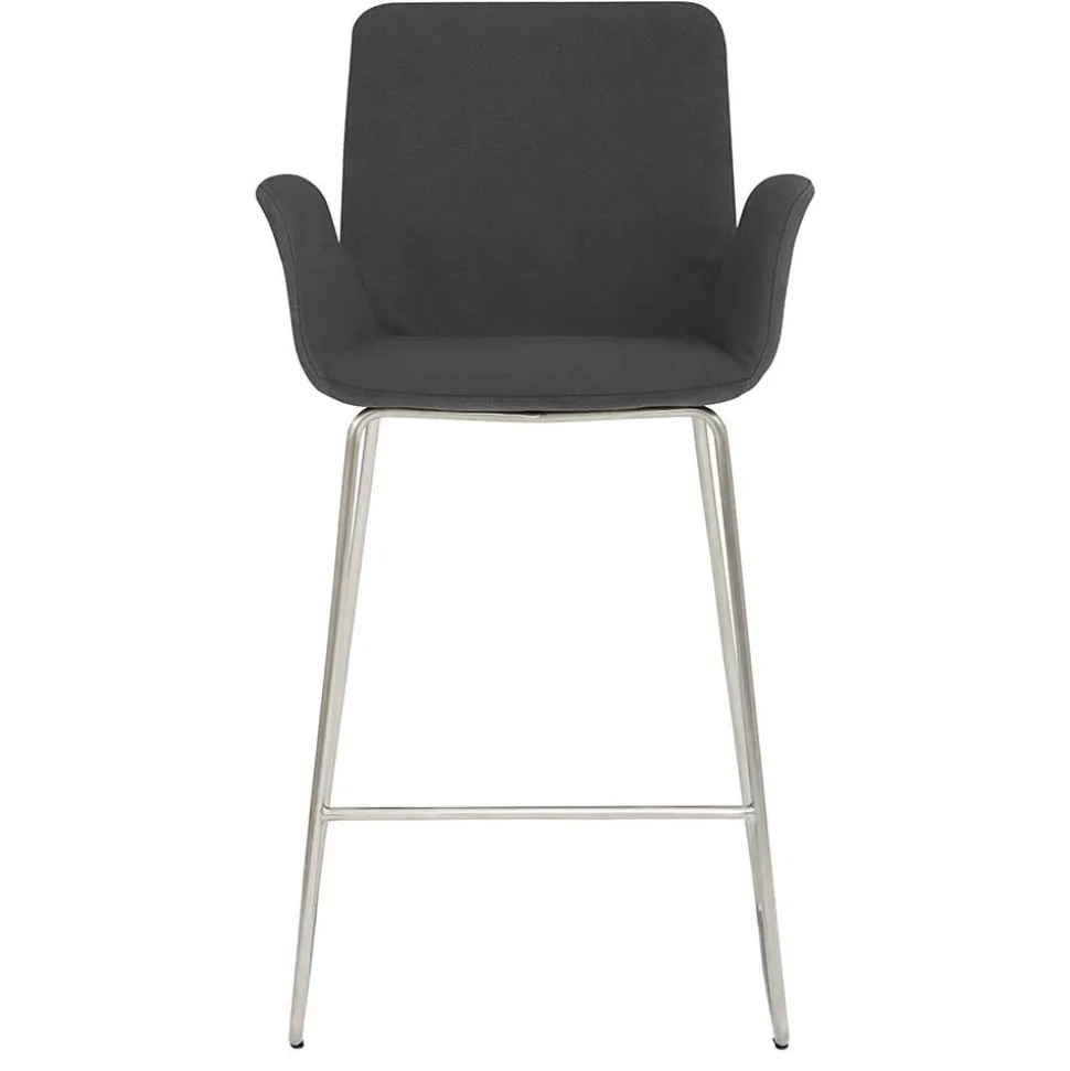 Moderner Barstuhl mit Armlehnen in Dunkelgrau - Vaiana