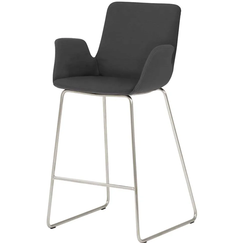 Moderner Barstuhl mit Armlehnen in Dunkelgrau - Vaiana