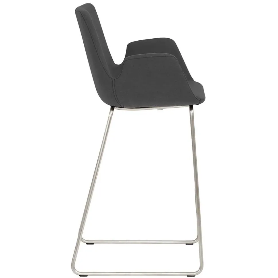 Moderner Barstuhl mit Armlehnen in Dunkelgrau - Vaiana