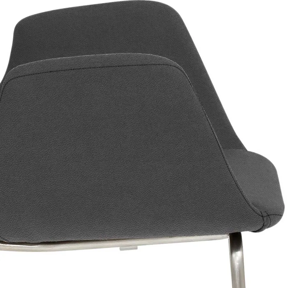 Moderner Barstuhl mit Armlehnen in Dunkelgrau - Vaiana