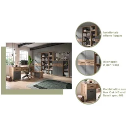 Moderner Büroschrank in Wildeichefarben - Lucios