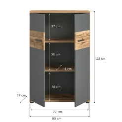 Moderner Büroschrank in Wildeichefarben - Lucios