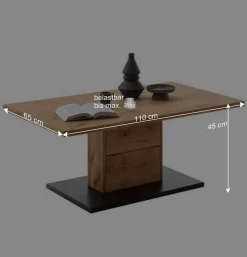 Moderner Couchtisch in Wildeiche und Anthrazit - Drinidad