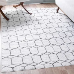 Moderner Designteppich in Creme und Grau - Mesmaria