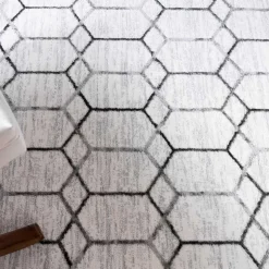 Moderner Designteppich in Creme und Grau - Mesmaria