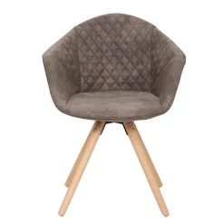 Moderner Esstisch Sessel in Taupe - Gozos (2er Set)