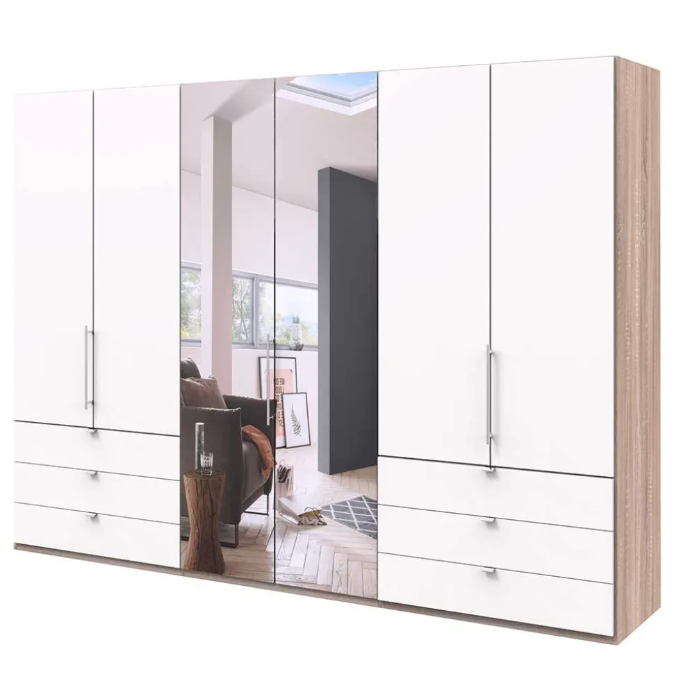 Moderner Falttüren-Kleiderschrank mit Spiegel - Vaclyn