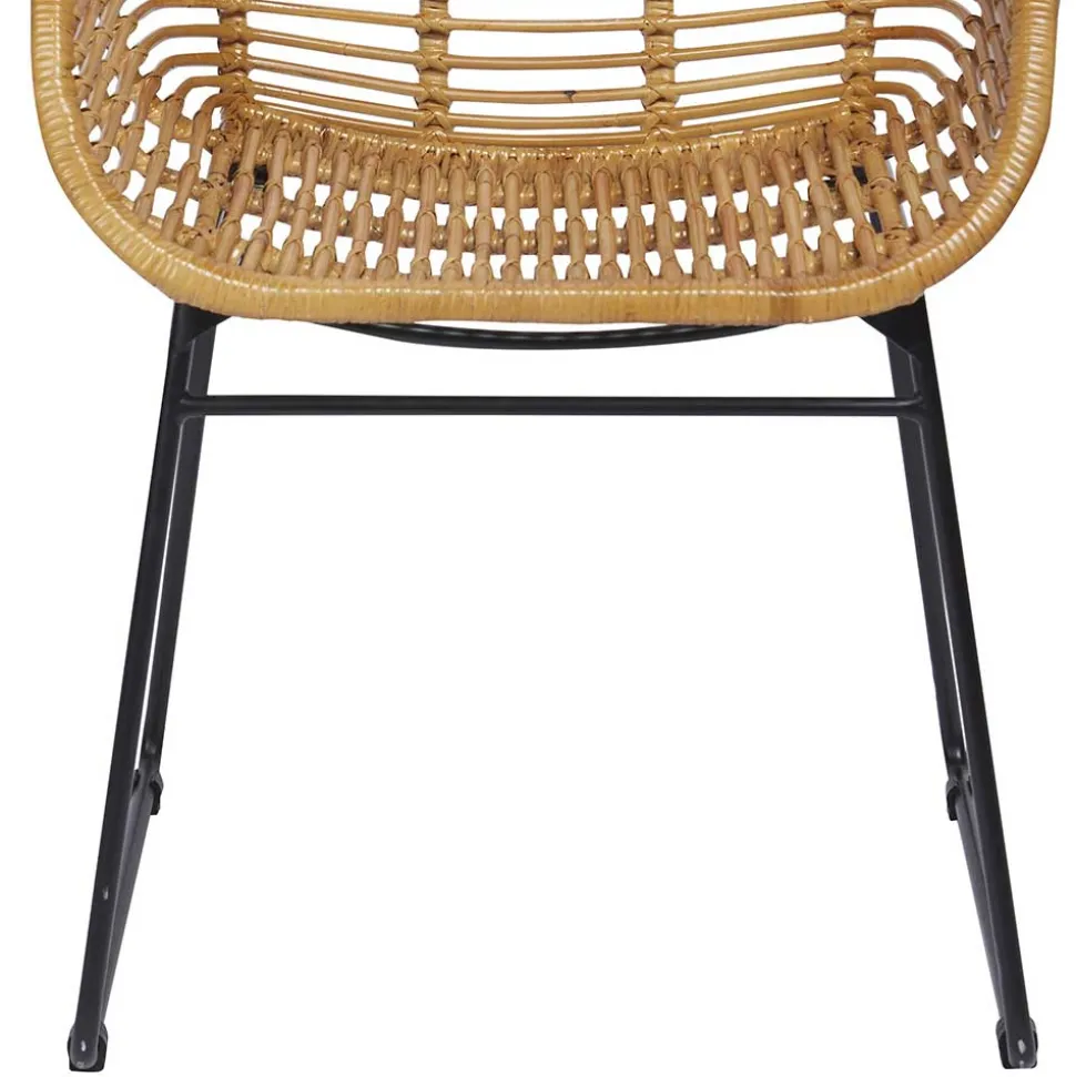 Moderner Flechtstuhl aus Rattan - Rubertus (2er Set)