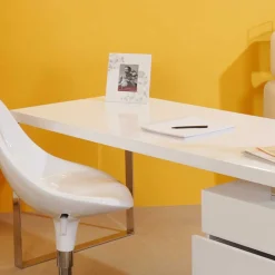 Moderner Hochglanz Schreibtisch mit drei Schubladen - Nivatus