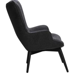 Moderner Kaminsessel in Dunkelgrau Stoff - Bataia