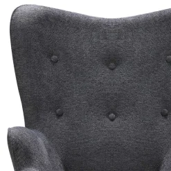 Moderner Kaminsessel in Dunkelgrau Stoff - Bataia