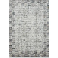 Moderner Kurzflor Teppich mit geketteltem Rand - Bihar