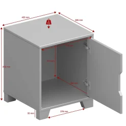 Moderner Nachtschrank in Grau - Niento