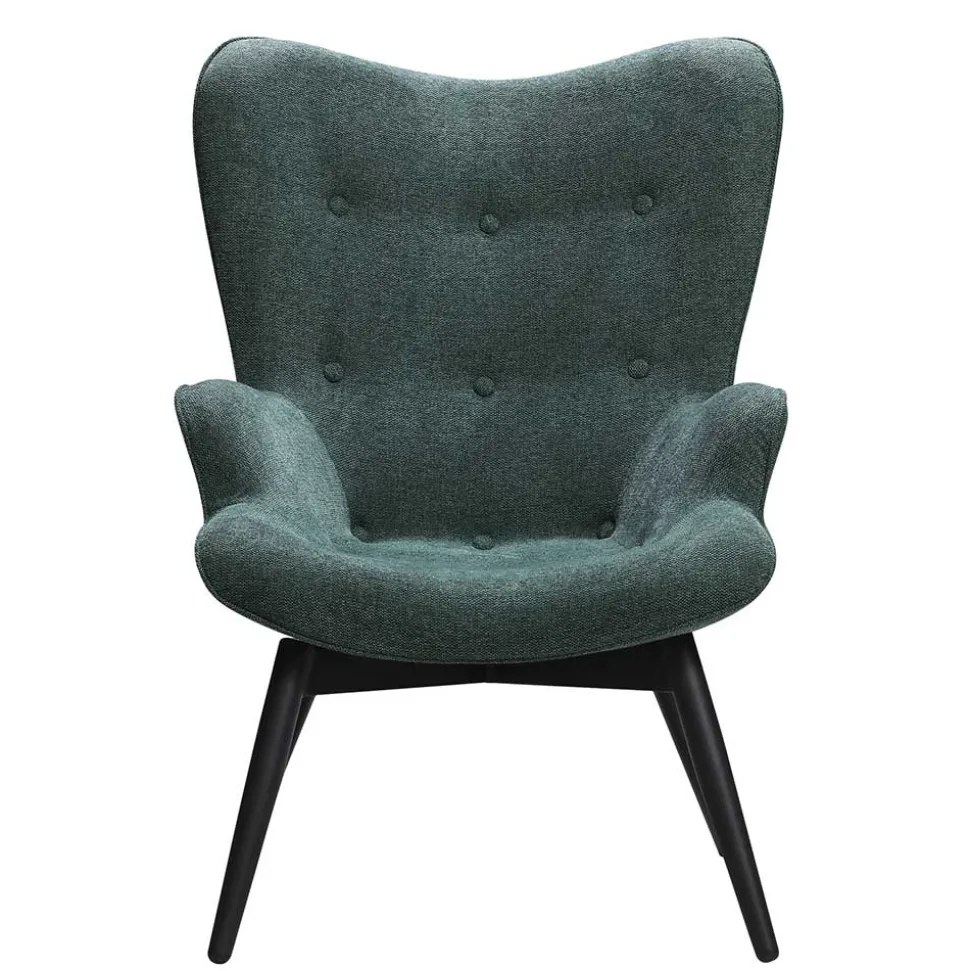 Moderner Ohrensessel in Dunkelgrün - Diamora