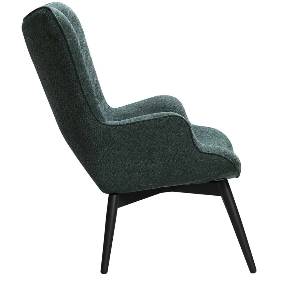 Moderner Ohrensessel in Dunkelgrün - Diamora
