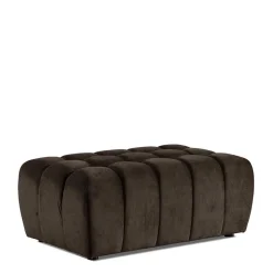 Moderner Polsterhocker in Dunkelbraun - Dos