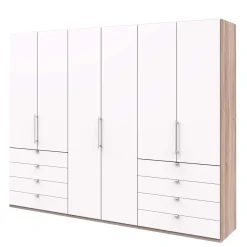 Moderner Schlafzimmerschrank in Weiß & Eiche sägerau - Vaclyn