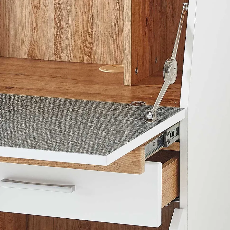 Moderner Sekretär in Weiß & Eiche Optik - Bistrita