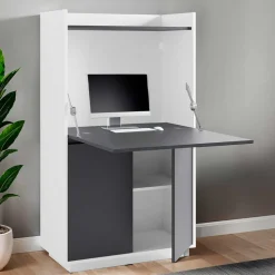 Moderner Sekretär in Weiß und Anthrazit - Exotica